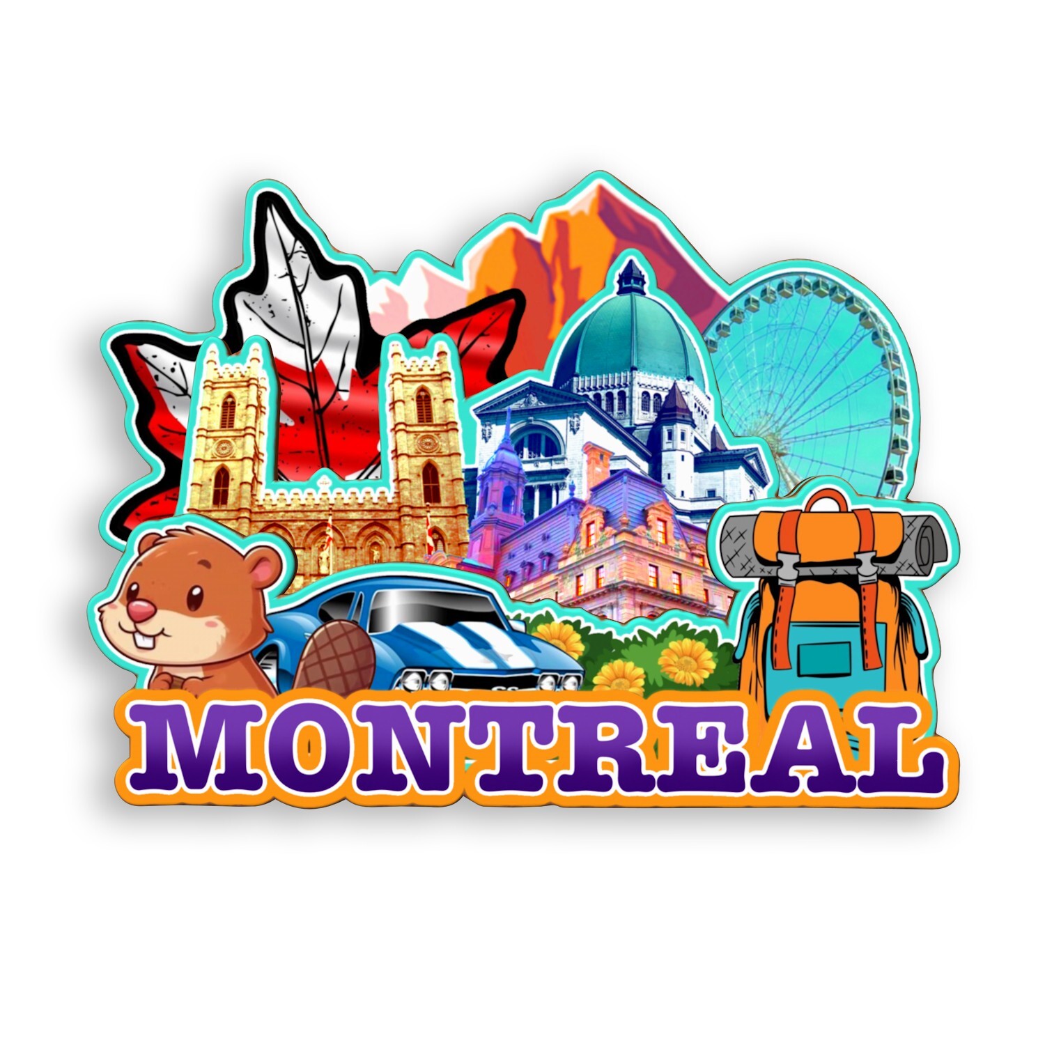 Montreal Canada Refrigerator magnet 3D travel souvenirs wood craft gifts