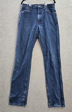 Wrangler Men Jeans 32X31 Blue Denim 13MWZ Western Logo Cowboy Cut Cotton READ