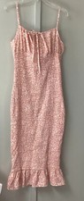 Shein Women Dress Size 12 Smacked Full Body Shape Spaghetti Strap Tie Front