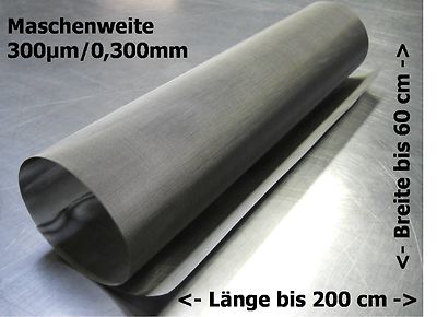 Filtergewebe Edelstahl Mesh Gaze Drahtfilter 0,300mm 300µm  // 30-200x40cm