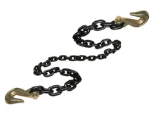 3/8" x 20' Grade 80 Binder Chain with Grab Hooks Transport Cargo Control