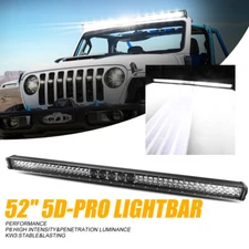 AUXBEAM 5D-PRO 52" LED Work Light Bar Combo +DT Wiring Harness For Jeep Wrangler