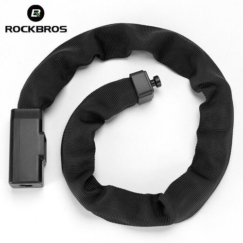 New ROCKBROS Bicycle Chain Lock Heavy Duty Motorcycle Anti-theft Padlock 2 Keys - Picture 2 of 8