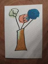 IMPRESSIONISM ORIGINAL PAINTING COLLECTIBLE WHIMSICALFLOWERS BOTANICAL ART