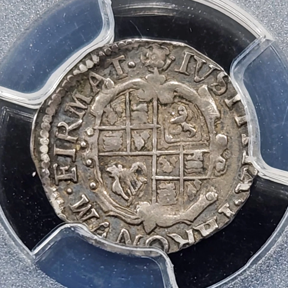 Silver 1631-32 England Great Britain Penny Charles I S-2842 Rose MM | PCGS XF45 - Image 2 of 4