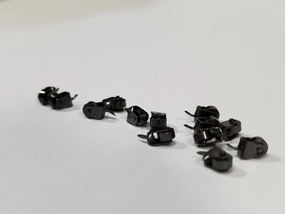 HANDLEY HOUSE Dollhouse Miniature Wheels Casters Tiny Dark Pewter Working Set of 12 1:12 Scale