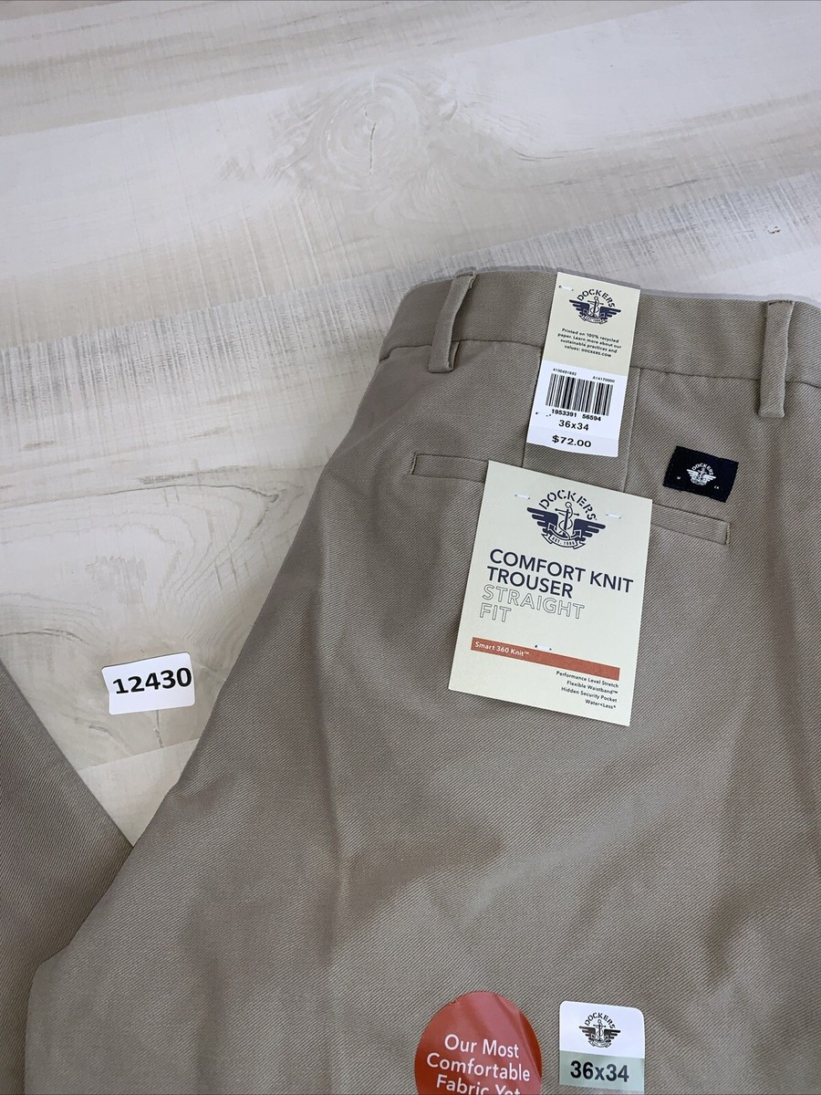 Dockers Comfort Knit Trouser Straight Fit Mens 36x34 NWT-12430 | eBay
