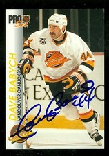 Dave Babych autographed Hockey Card (Vancouver Canucks) 1992 Pro Set #200