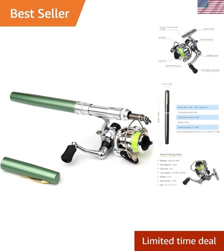 Pen Fishing Rod Kit Mini Fishing Pole Pocket Pen Rod Set Fishing Rod Pen Port...