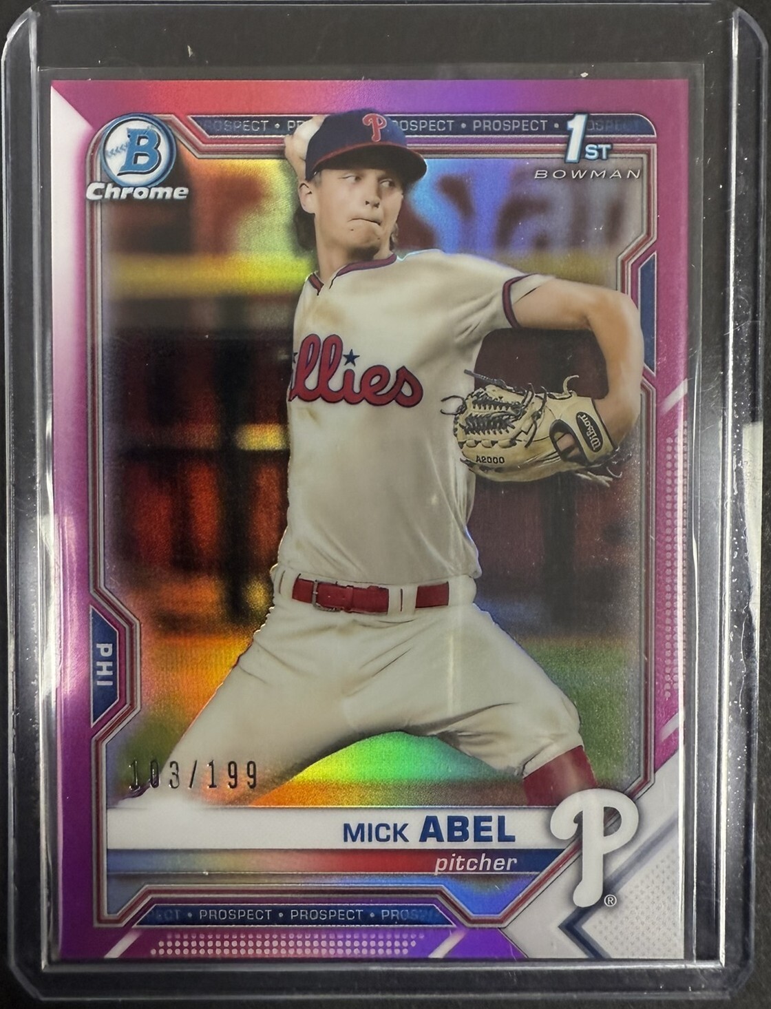 2021 Bowman 1st Chrome Mick Abel #BCP-42 Pink Refractor 103/199 RC Twins