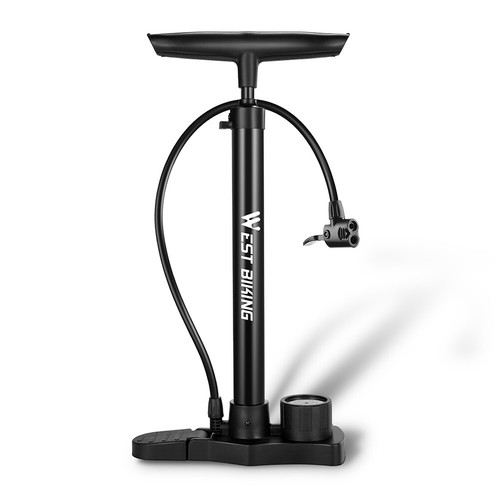 WEST BIKING Bike Ball Pump Inflator High Pressure Bicycle Floor Pump with Gauge