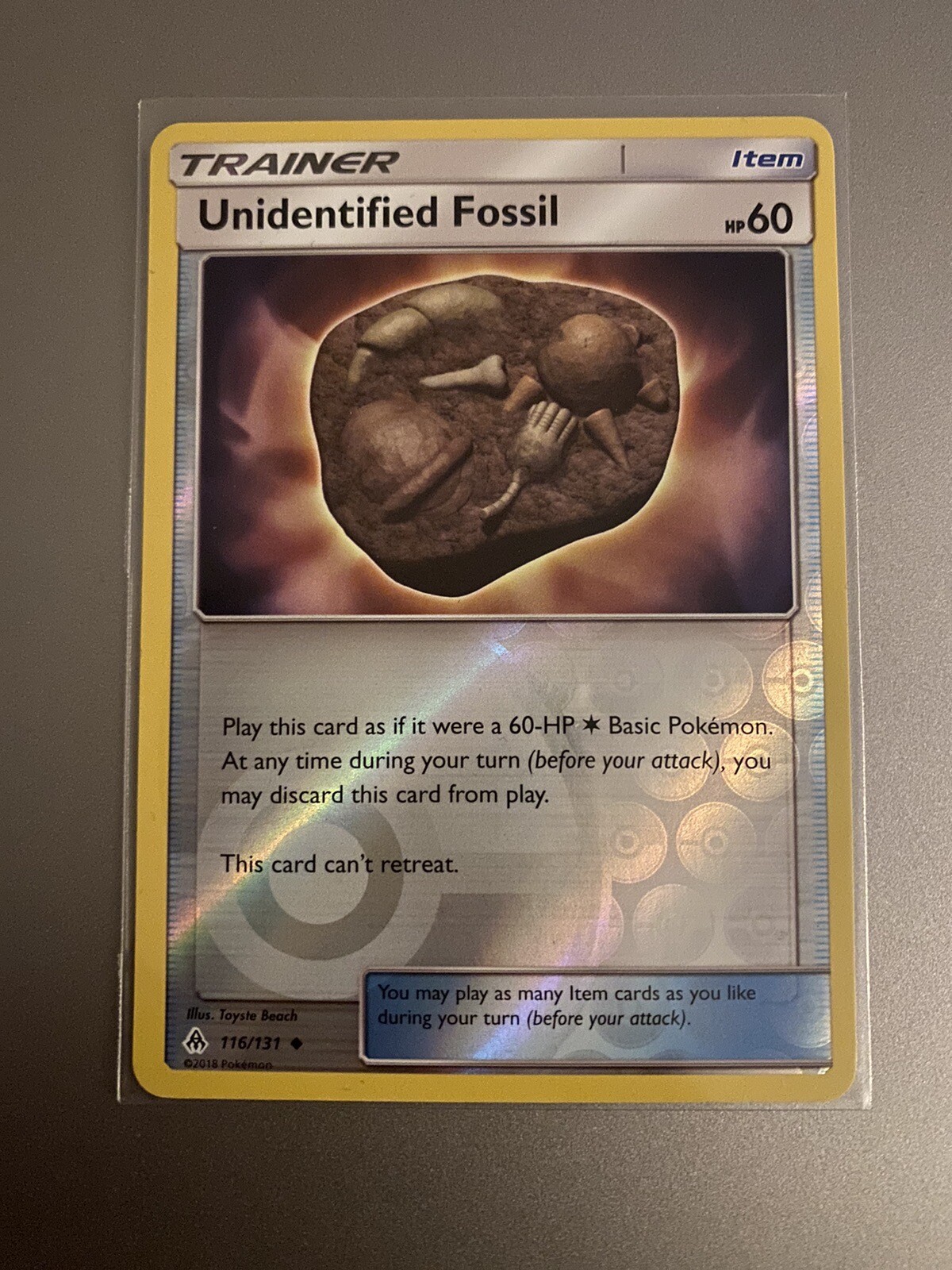 Unidentified Fossil (U) Pokemon Forbidden Light Card # 116 NM Reverse Holo