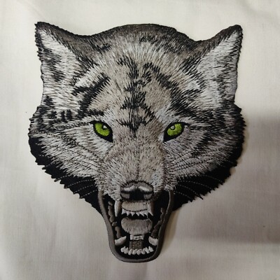 Patch Thermocollant Tête De Loup - 4,5 X 5,5 Cm - Application Fer à Repasser