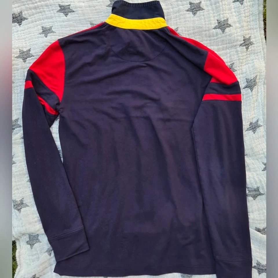 Camisa Polo FREDD MARSHALL Bloque de Color Manga Larga Roja Marina Amarilla Para Hombre Mediana Foto 2 de 4