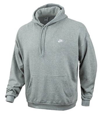 Nike Men NSW Club Pullover French Hoody Shirts Gray Run Jersey Shirt HJ1817-063