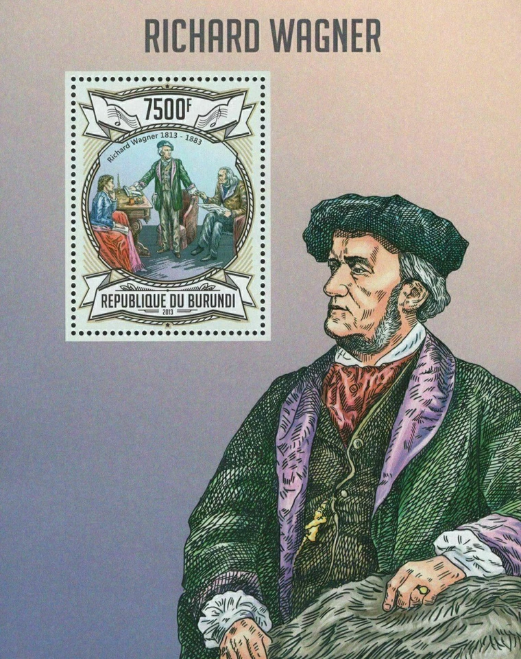 Famoso Compositor Richard Wagner Música Souvenir Hoja Como Nuevo Foto 2 de 2