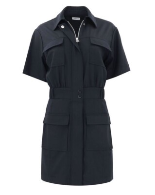 New Simkhai Yohana Wool-Blend Cargo Mini Dress 424-1242-W Dark Midnight - Size 2
