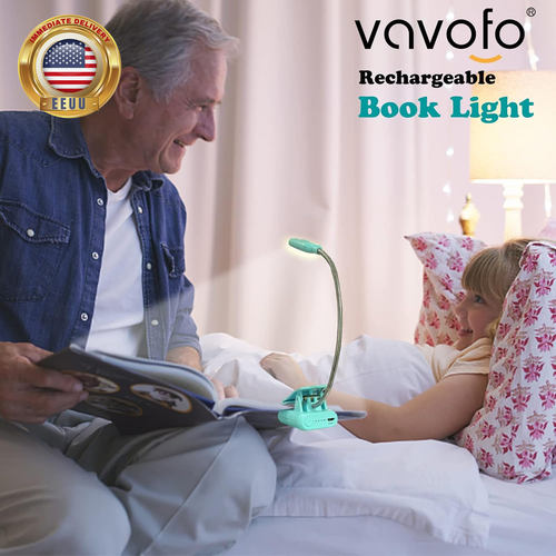 Clip on Book Light for Bed Kids, 7 LED Reading Light with 9-Level Warm Cool Whit - Picture 6 of 7