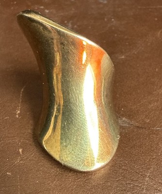 JCM Jacmel Mauritius Gold Sterling 35mm Concaved  Statement Ring 925 Italy Sz: 5