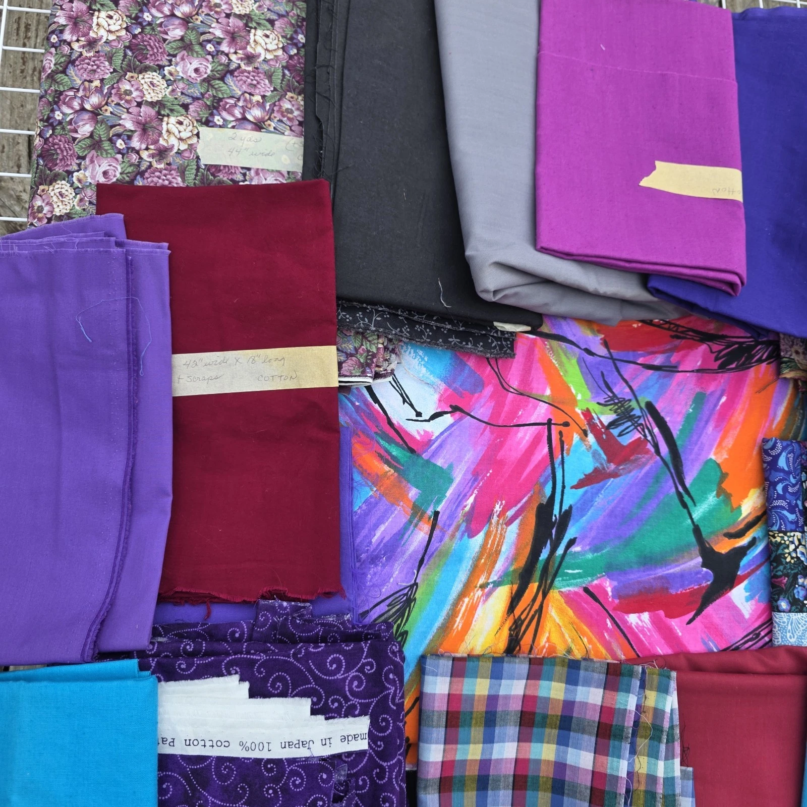 Fabric Lot Purple Jewel Tones Quilting Sewing Yardage Prints Solids 10.27 Lbs - product detail image 8