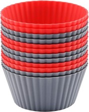 Mirenlife 12 Pack Reusable Nonstick Jumbo Silicone Baking Cups, Cupcake and