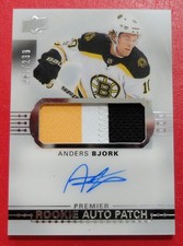 2017-18 U/D PREMIER NHL ROOKIE AUTO PATCH, ANDERS BJORK CARD, NM/M, LOT#148. rookie card picture