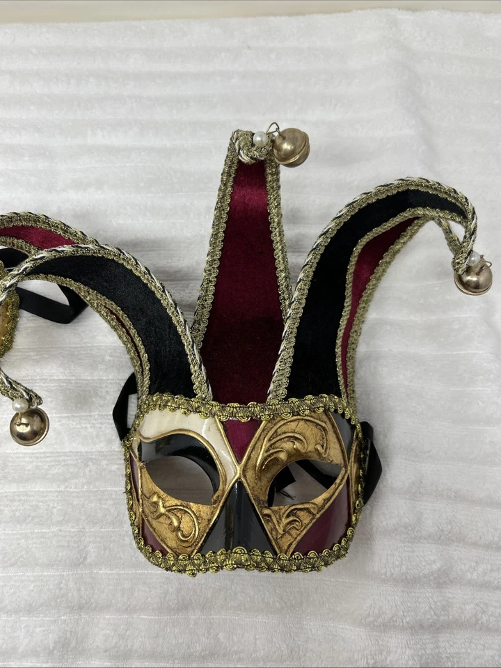 Pier 1 Imports Gold/Red Masquerade Masks Lot Of 2 - Hand Painted In Italy - Image 4 of 4