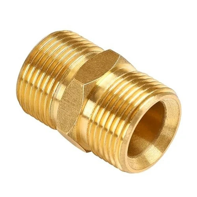 #ad Pressure Washer Hose Connector Solid Brass Double M22 14mm Male 1pcs Golden $17.69