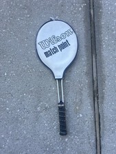 VINTAGE WILSON MATCH POINT METAL FRAME TENNIS RACQUET WITH ZIPPER CASE