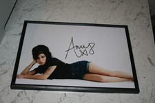 A4 Framed Glossy Print Amy Winehouse Denims and Black Landscape Signed