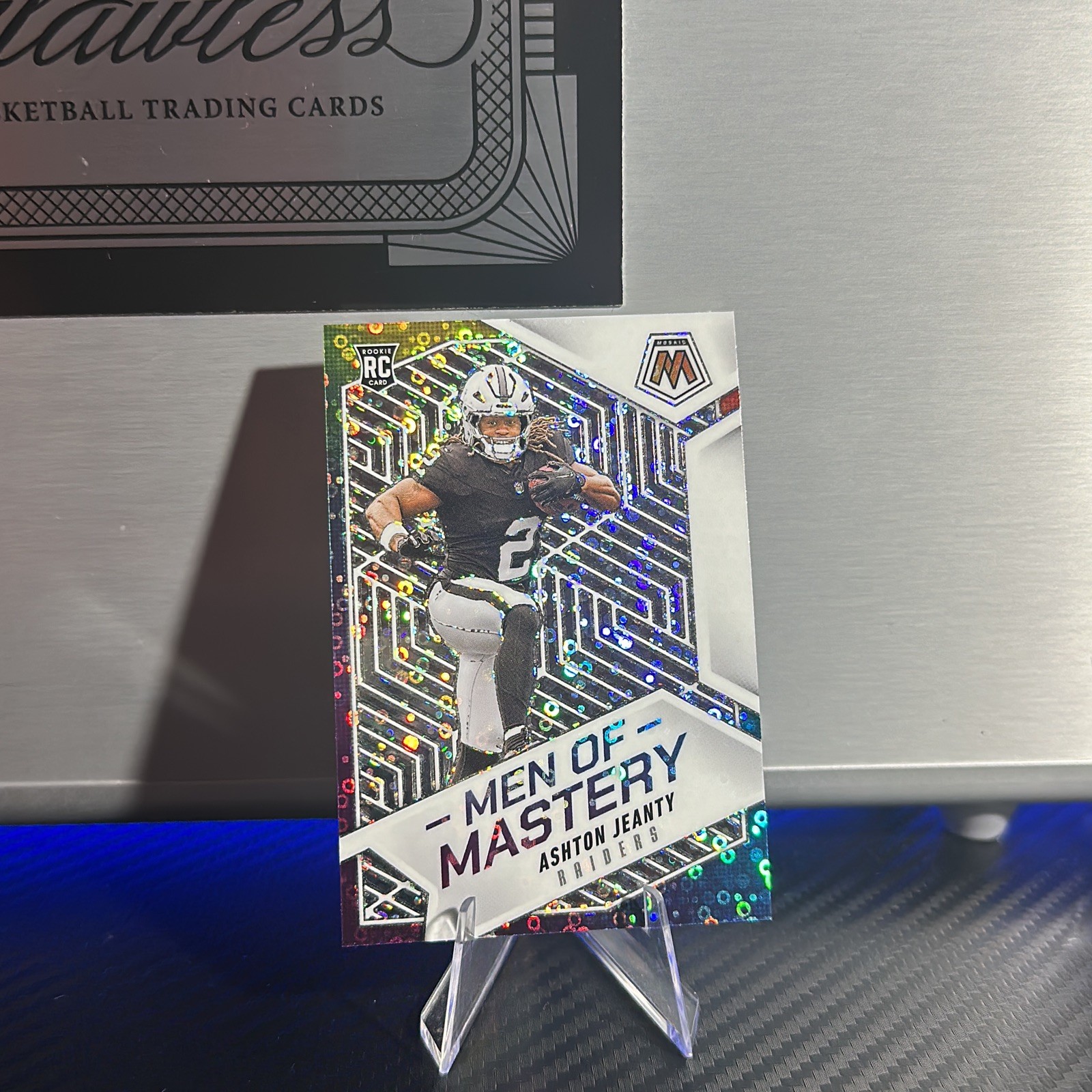 ASHTON JEANTY 2025 MOSAIC MEN OF MASTERY ROOKIE NO HUDDLE PRIZM RC Q4115
