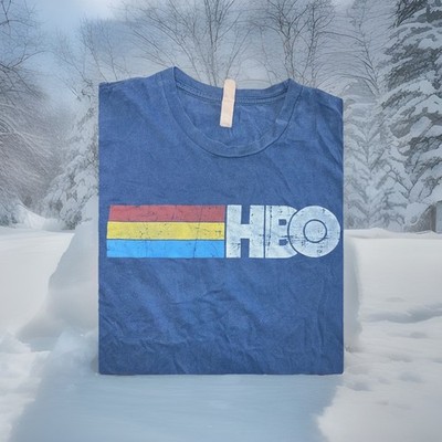 Rare Warner Bros Discovery HBO 80 s Retro Logo Shirt Rainbow Adult Large Vintage