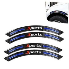 Car Wheel Eyebrow Strip Sticker, Carbon Fiber Sport Style Car Fender 4 PCS Blue