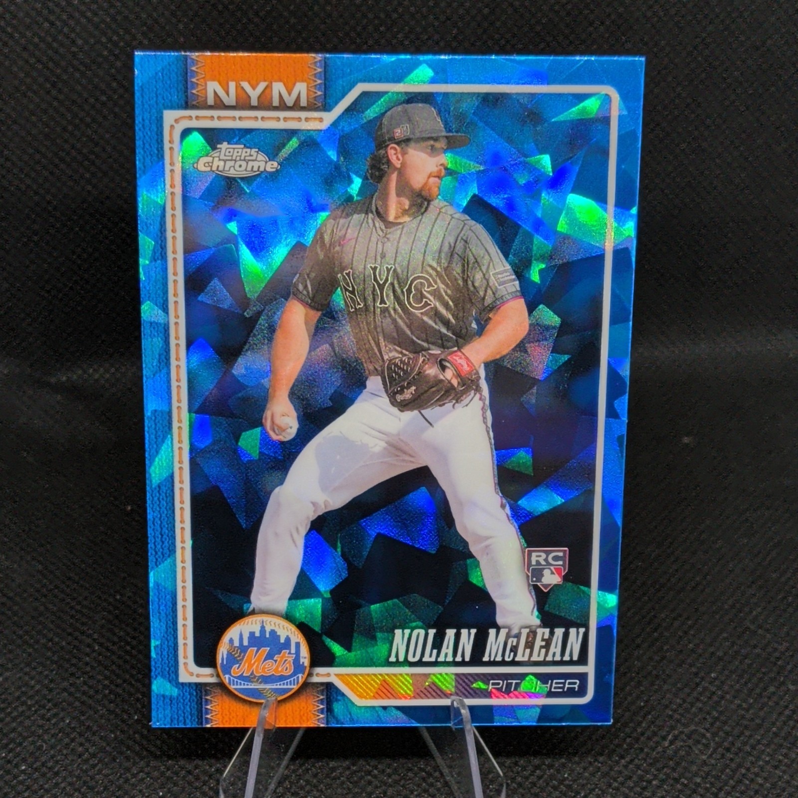 Nolan McLean 2026 Topps Chrome Sapphire RC Rookie New York Mets