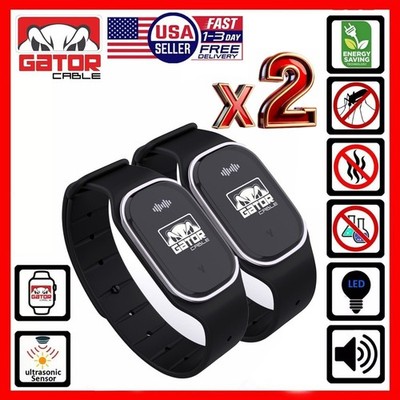2-Pack Ultrasonic Anti Mosquito Insect Pest Repellent Repellent Bracelet Band