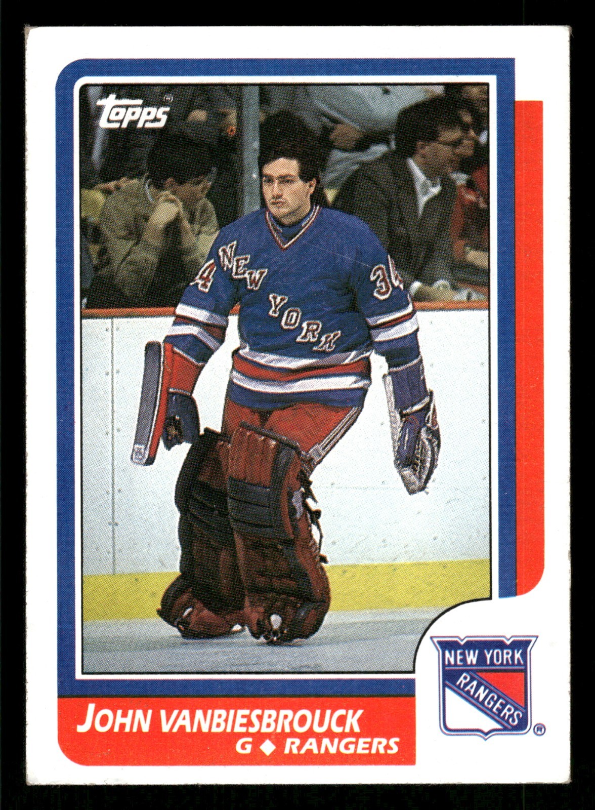 1986-87 Topps Hockey Card #9 John Vanbiesbrouck