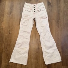 Vtg 70s Wrangler Bell Bottom Pants Womens Button Fly Disco Hippie 26 30 sz 9 10