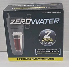 Zero Water 2 Pack Portable 5 Stage Filtration Travel Bottle Filters NEW 
