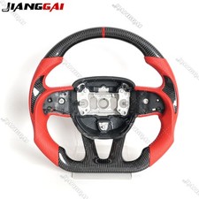Carbon Fiber Steering Wheel For Dodge Challenger Charger Hellcat Srt 15 Red