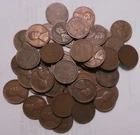 1945 S Lincoln Wheat Cent Penny Roll of 50 Circulated Coins
