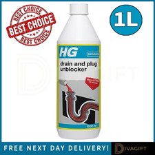 HG DRAIN AND PLUG UNBLOCKER 1L FAST ACTING FOR DRAINS CLEANER SINKS PIPE SHOWERS