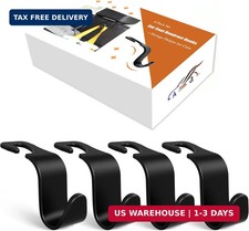 4-Pack Car Headrest Hooks Vehicle Storage Organizer for Purses Handbags G
