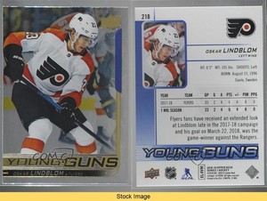 2018-19 Upper Deck Young Guns Silver Foil Oskar Lindblom #218 Rookie RC