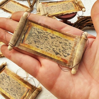 2PC 1:6 Scale Dollhouse Miniatures Accessories Vintage Old Treasure Map Villa