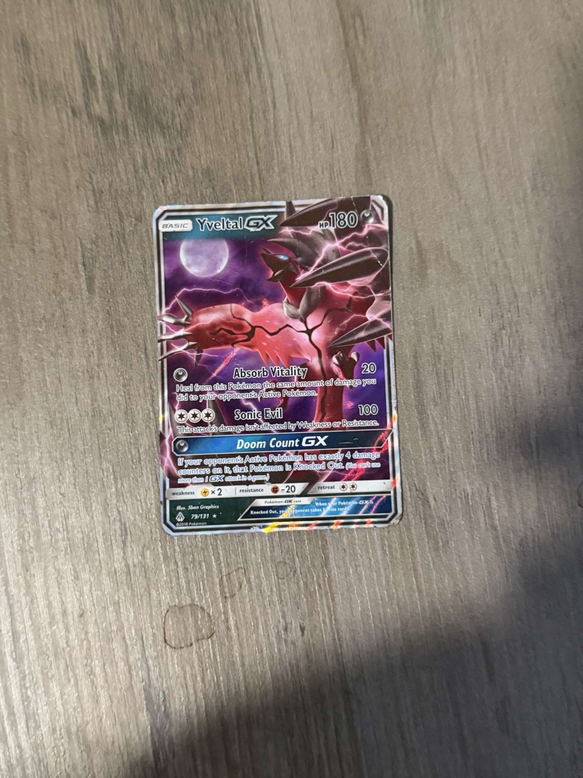 The Pokémon Company Pokémon TCG Yveltal GX 79/131 Forbidden Light UR Holo EN
