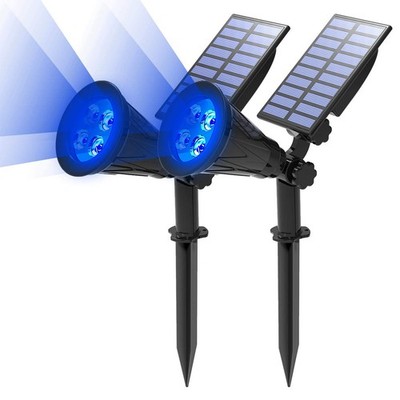 Solar LED Strahler 2er Set 4 Leuchten 250 Lumen Garten Spot Außen Solarleuchte
