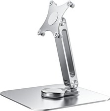 Portable VESA Monitor Stand, Fits 7"-18.5" Monitors, Silver Aluminum Alloy