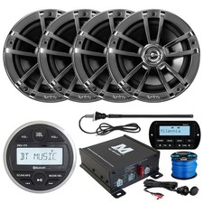 JBL Marine Receiver, 4x 6.5" Speakers, Remote, Antenna, USB Adapter, Amp, Wire