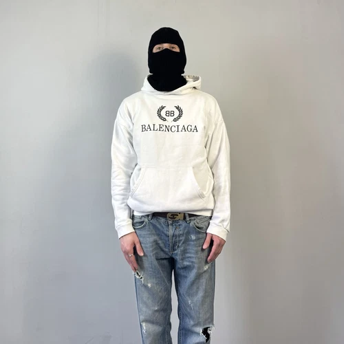 Sweat à capuche blanc Balenciaga