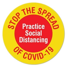 Stop The Spread Non-Slip Floor Graphic | 12 Pack of 7" Vinyl Decal